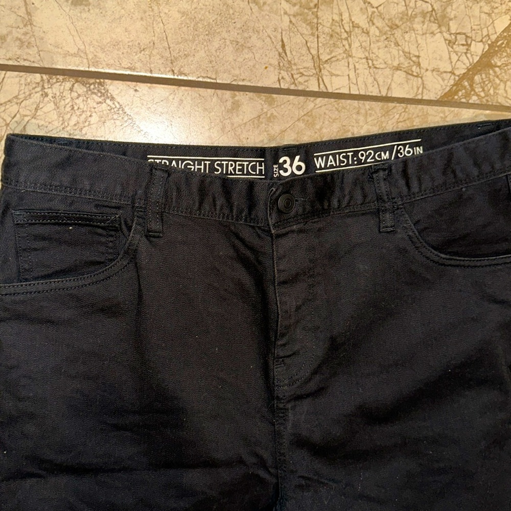 Men Stretch Black Jeans